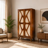 Petal Solid Wood 2 Door Wardrobe with X Cane Webbing