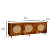 Petal Solid Wood 3 Door TV Cabinet with Cane Inserts