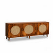 Petal Solid Wood 3 Door TV Cabinet with Cane Inserts