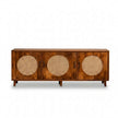 Petal Solid Wood 3 Door TV Cabinet with Cane Inserts
