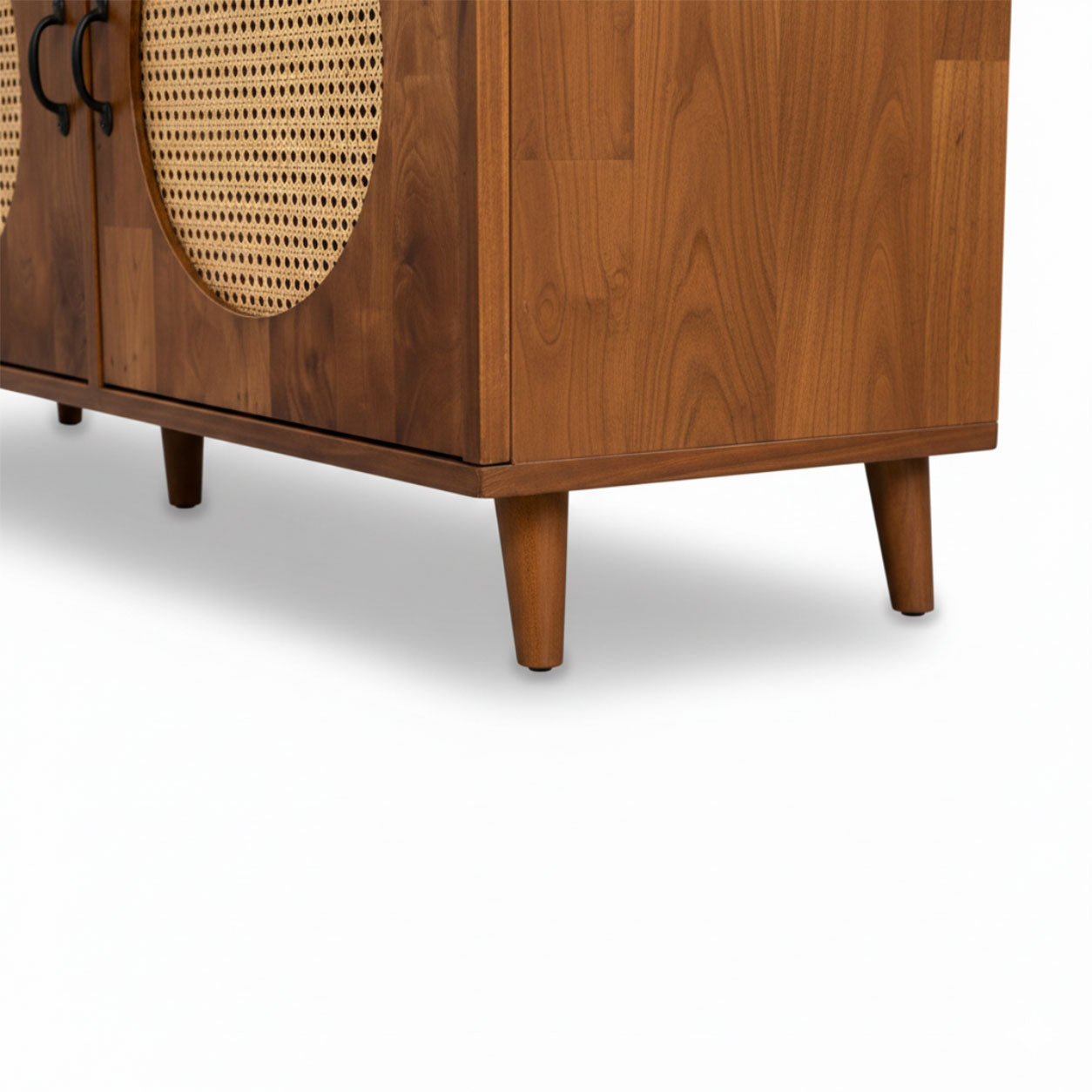 Petal Solid Wood 3 Door TV Cabinet with Cane Inserts