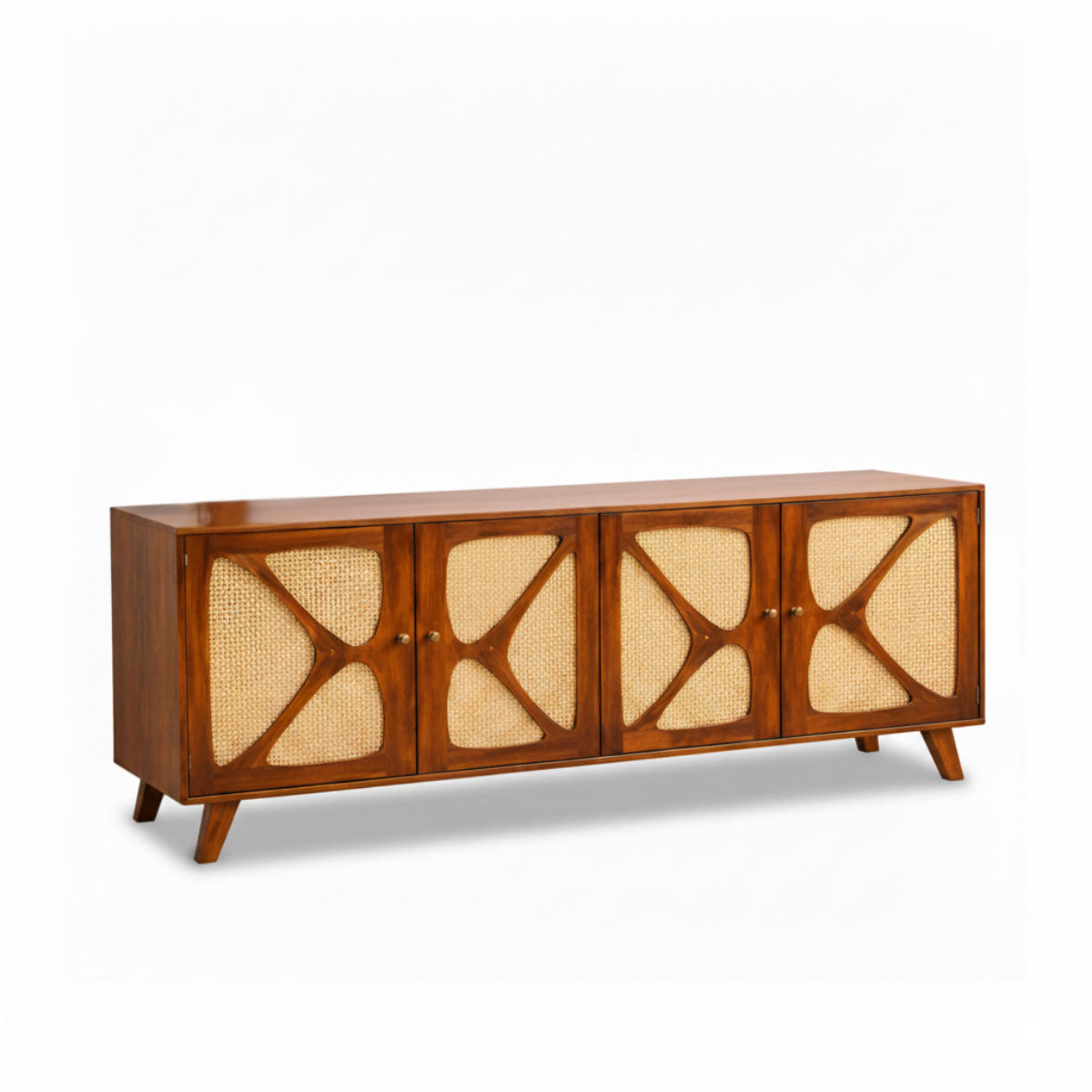 Petal X Plus Solid Wood 4 Door Sideboard with Cane Webbing