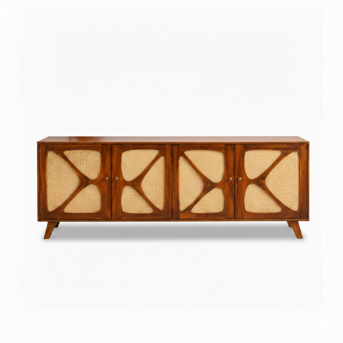 Petal X Plus Solid Wood 4 Door Sideboard with Cane Webbing