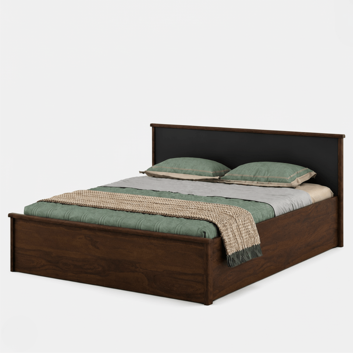 Redline Solid Sheesham Wood Bed with Headboard