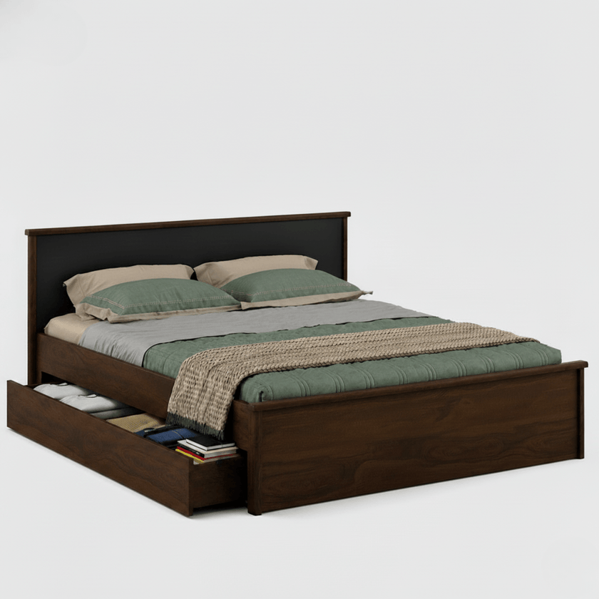 Redline Solid Sheesham Wood Bed with Headboard