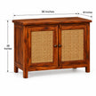 Rehva Sheesham Wood 2 Door Sideboard with Cane Doors