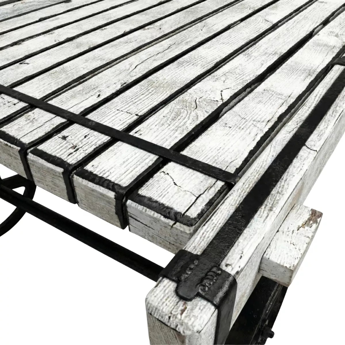 Retro Cart-Inspired Industrial Style Wood Coffee Table with Metal Wheels