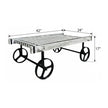 Retro cart coffee table dimensions 42 x 24 x 17 inch