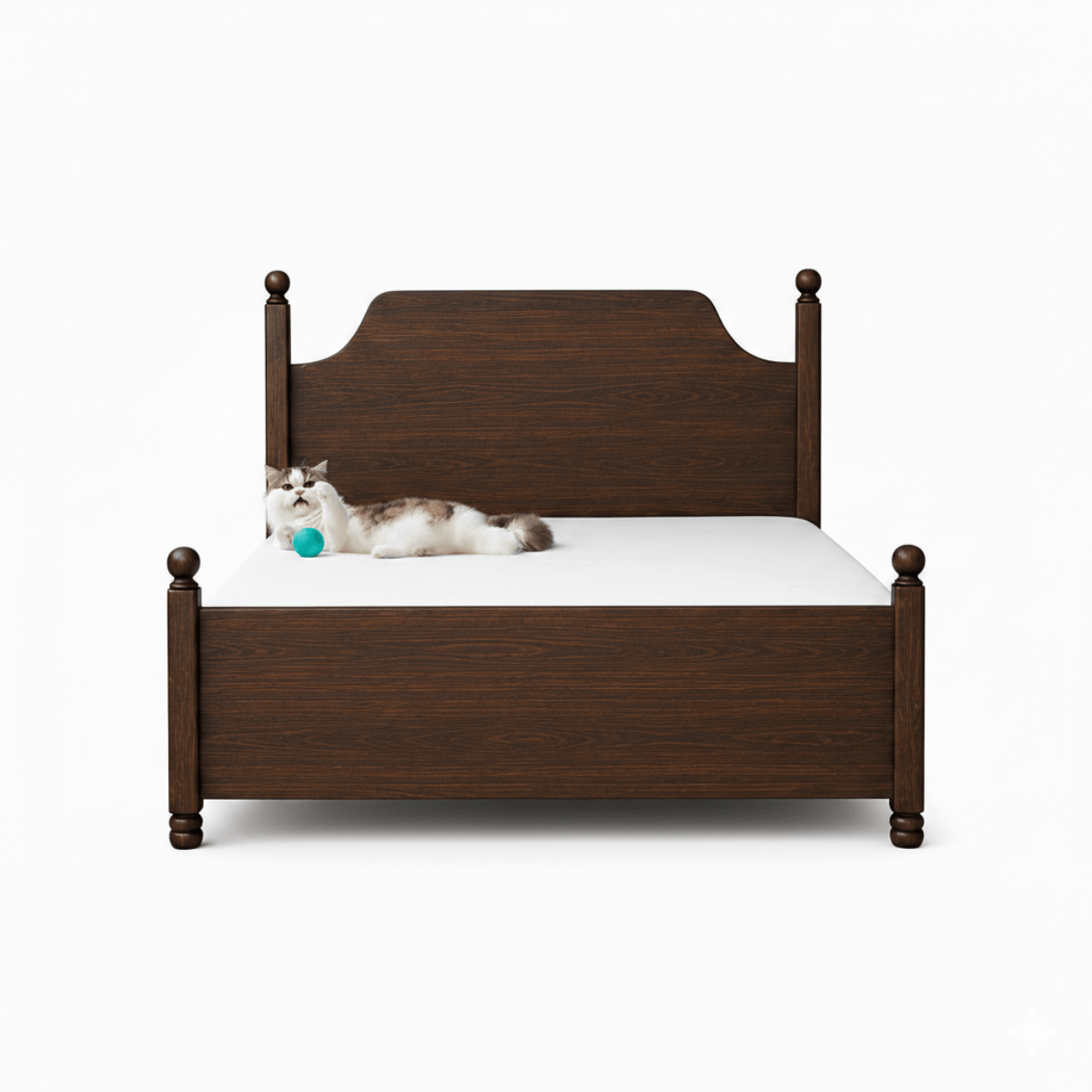 Riwaaz Solid Sheesham Wood Four Post Bed with Ball Finials