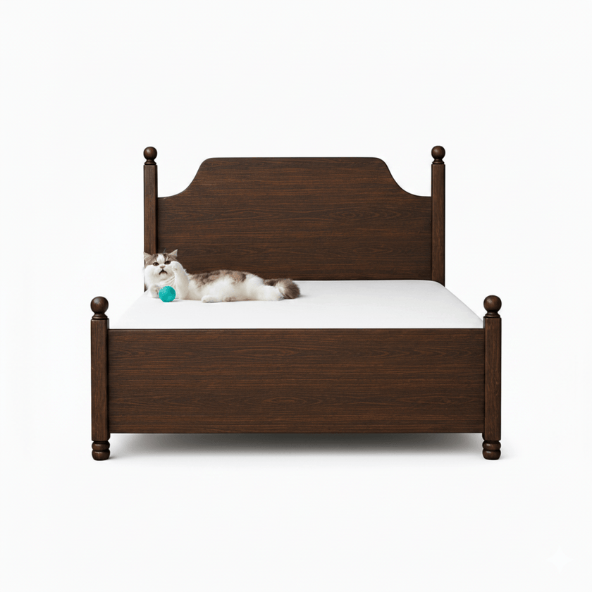Riwaaz Solid Sheesham Wood Four Post Bed with Ball Finials