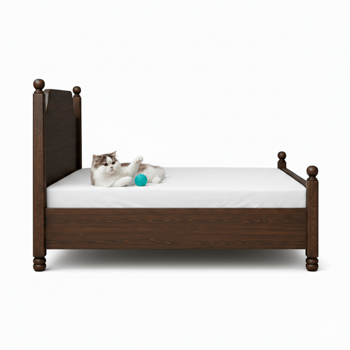 Riwaaz Solid Sheesham Wood Four Post Bed with Ball Finials