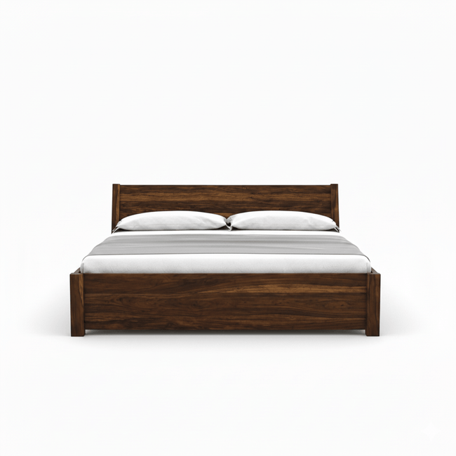 Rocky Solid Sheesham Wood Bed With Headboard