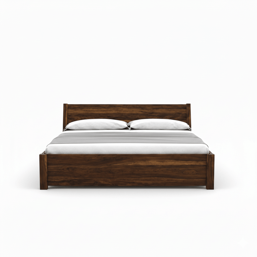 Rocky Solid Sheesham Wood Bed With Headboard