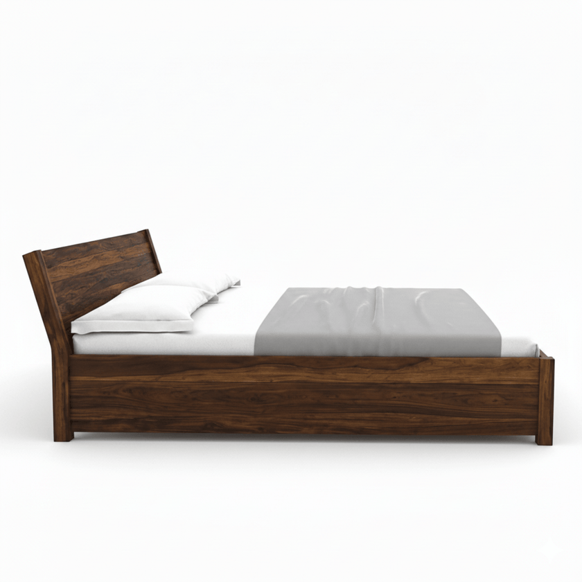Rocky Solid Sheesham Wood Bed With Headboard
