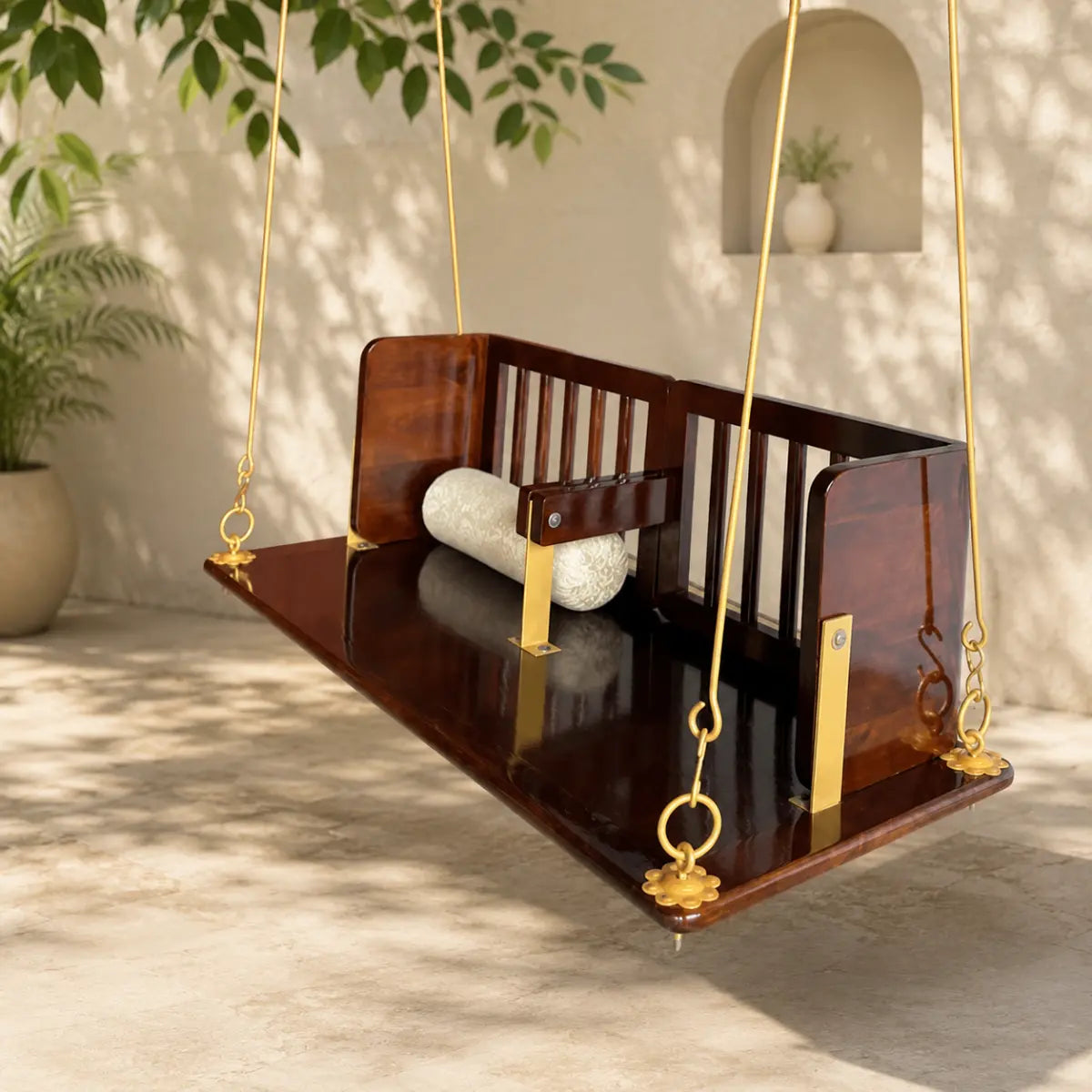 Sera Sheesham Wood Hanging Swing for Home