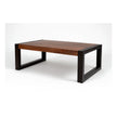 Silvia two-tone sheesham coffee table with dark wooden sled legs