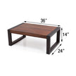 Silvia two-tone coffee table dimensions 36 x 24 x 14 inch