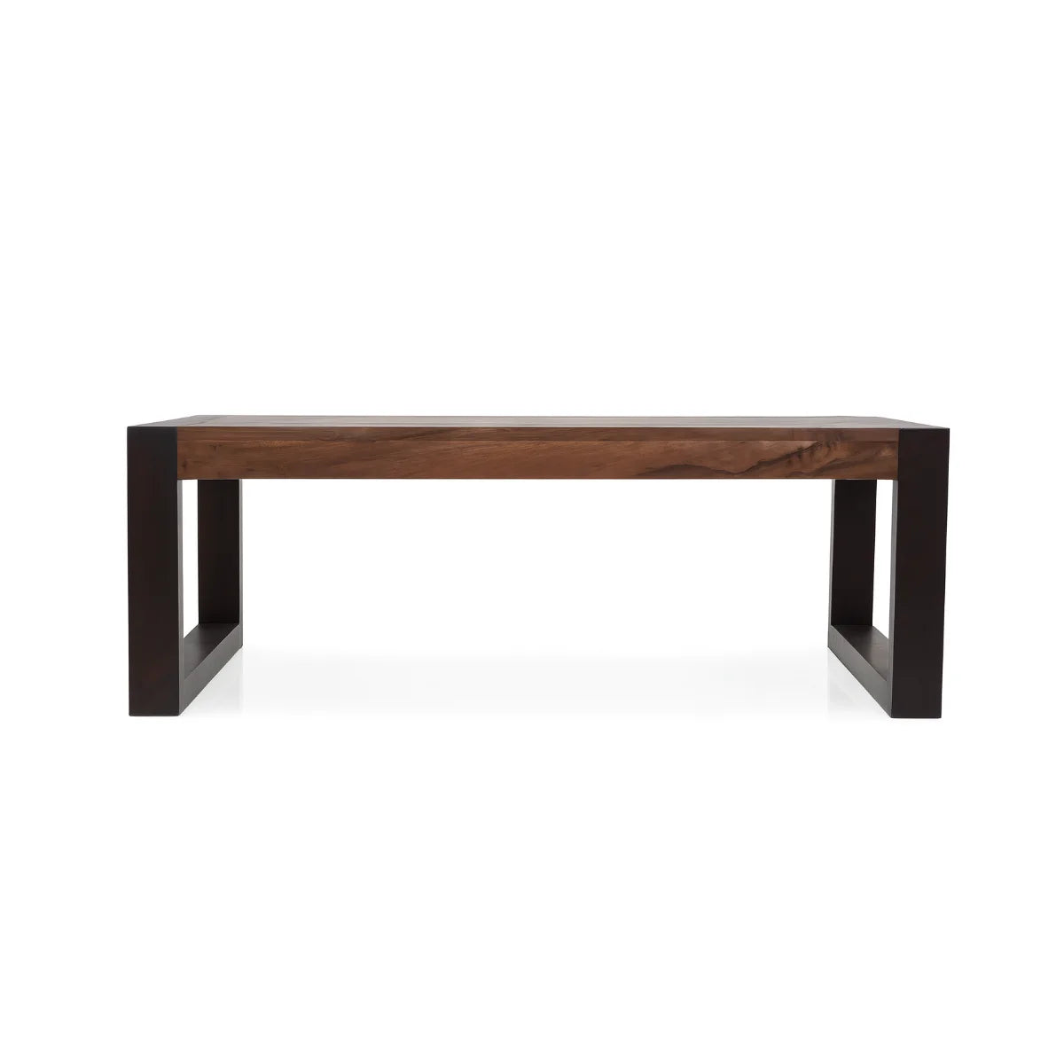 Silvia rectangular two-tone sheesham coffee table front view