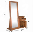 Dimension chart showing the size specifications of the solid wood dressing table
