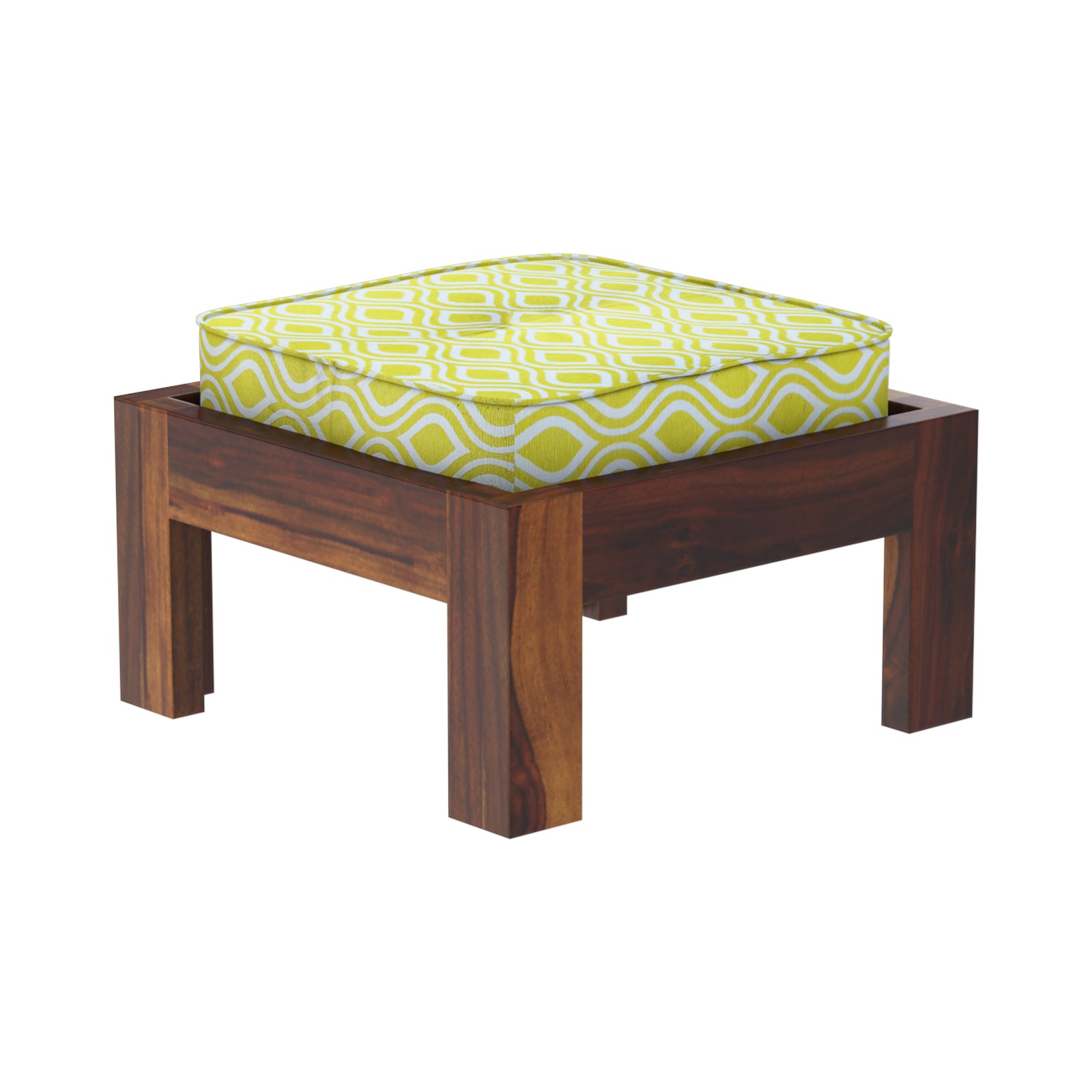 Khimsar Sheesham Square Chess Board Coffee Table with 4 Stools - Induscraft