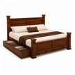 Spanish Sheesham Wood Four Post Bed with Panel Headboard