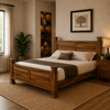 Spanish Sheesham Wood Four Post Bed with Panel Headboard