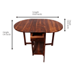 Spicy Sheesham Modern 4 Seater Foldable Dining Set with Drawers