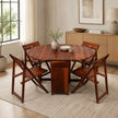 Spicy Sheesham Modern 4 Seater Foldable Dining Set with Drawers