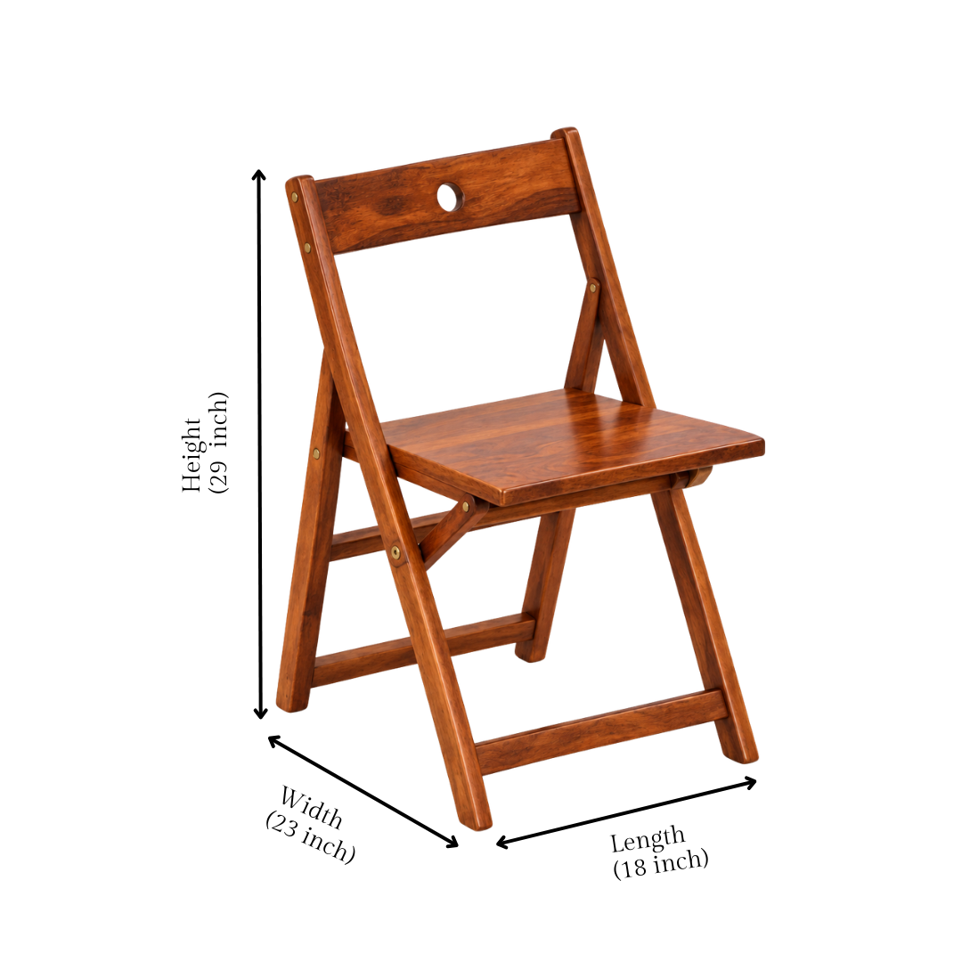 Spicy Sheesham Modern 4 Seater Foldable Dining Set with Drawers