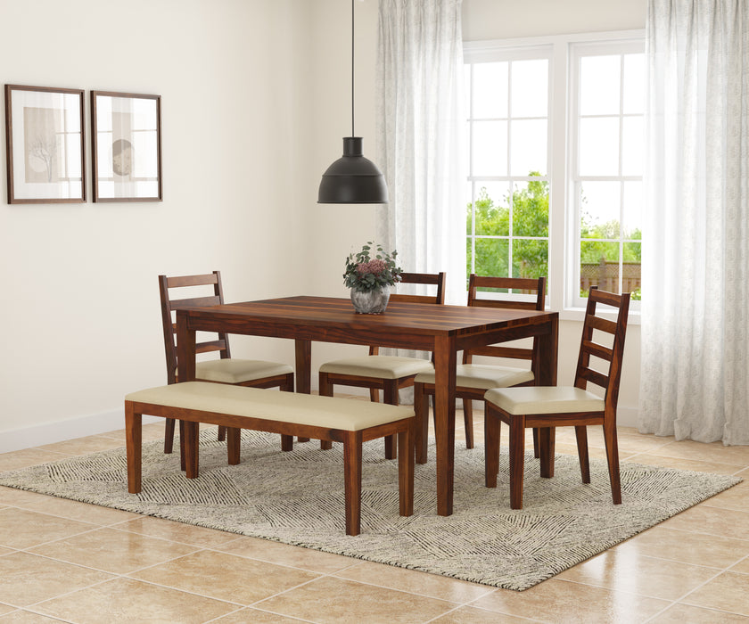 Easter Contemporary 6 Seater Rectangular Sheesham Wood Dining Set