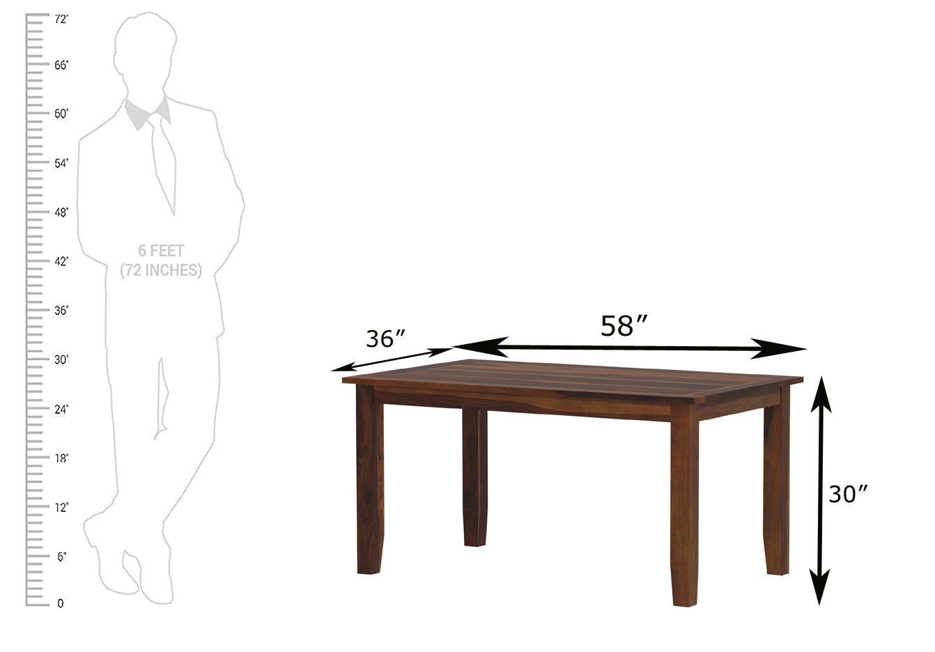 Cintee Sheesham Modern 6 Person Dining Set with 4 Chairs and Bench - Induscraft