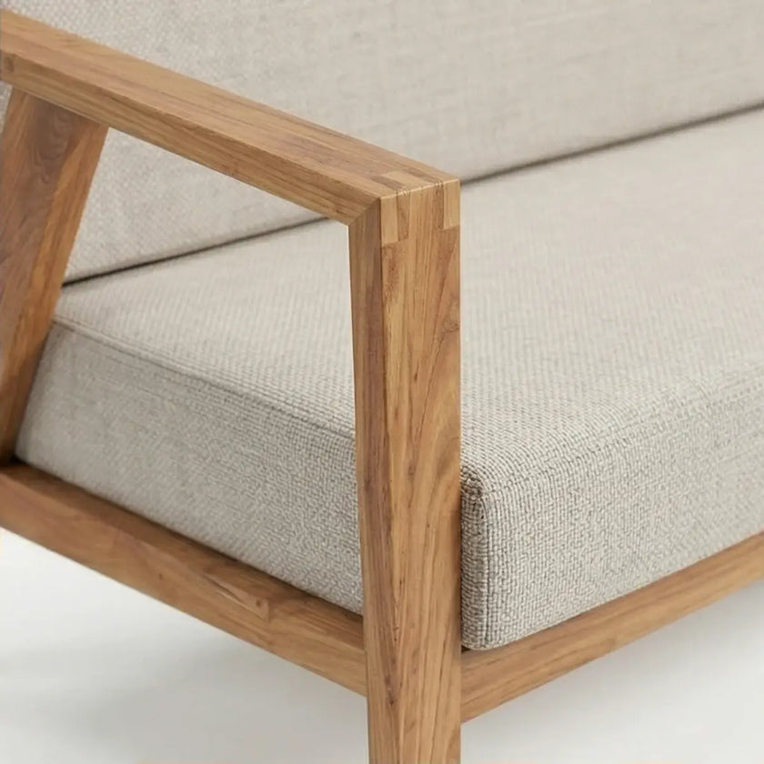 Taruvik Solid Wood 2 Seater Sofa with Angled Frame