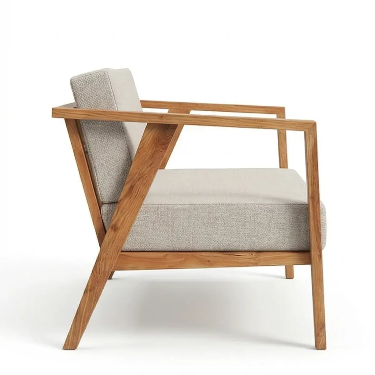 Taruvik Solid Wood 2 Seater Sofa with Angled Frame