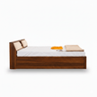 Teriota Solid Sheesham Wood Bed With Storage Headboard