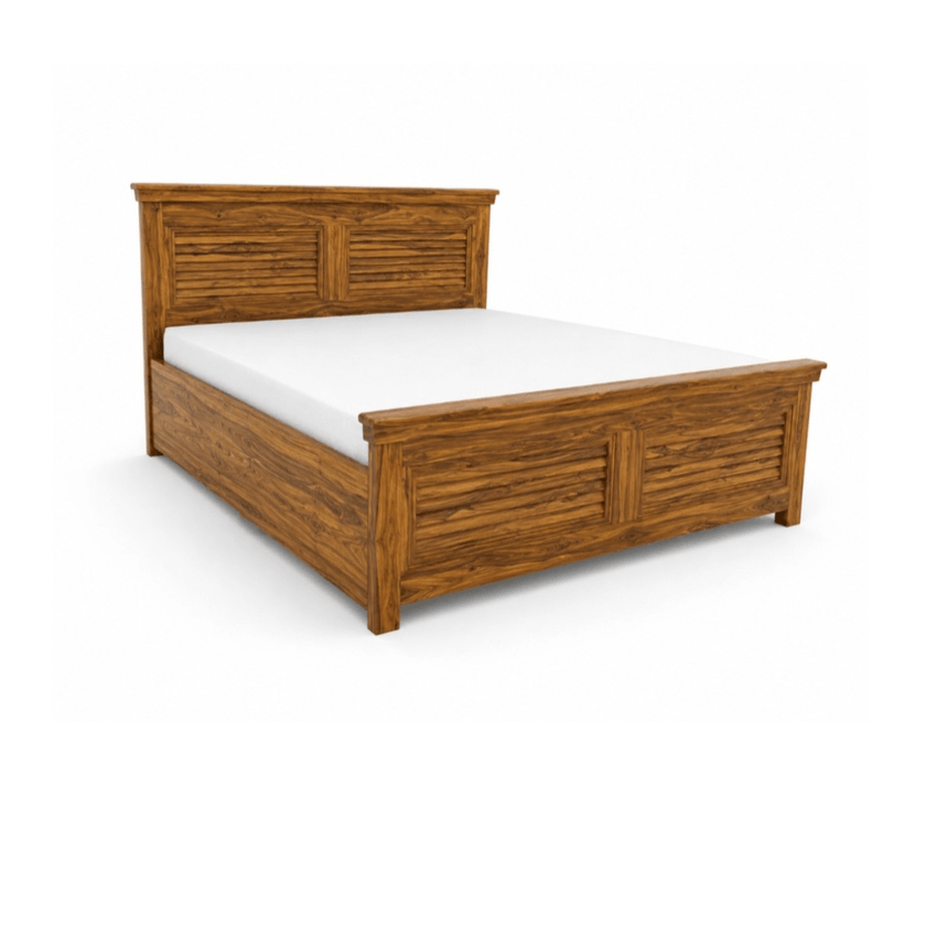 Thomas Louvred Panel Solid Sheesham Wood Bed