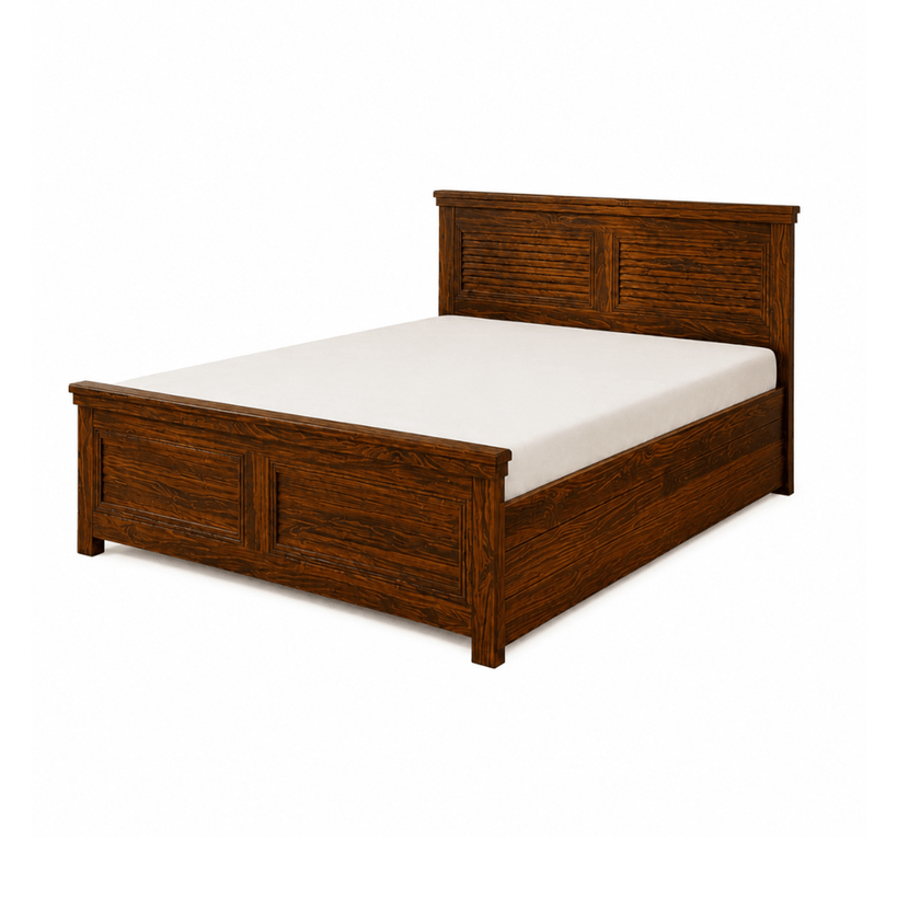 Thomas Louvred Panel Solid Sheesham Wood Bed