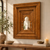Toranya Carved Wooden Mirror Frame with Arch and Pillars