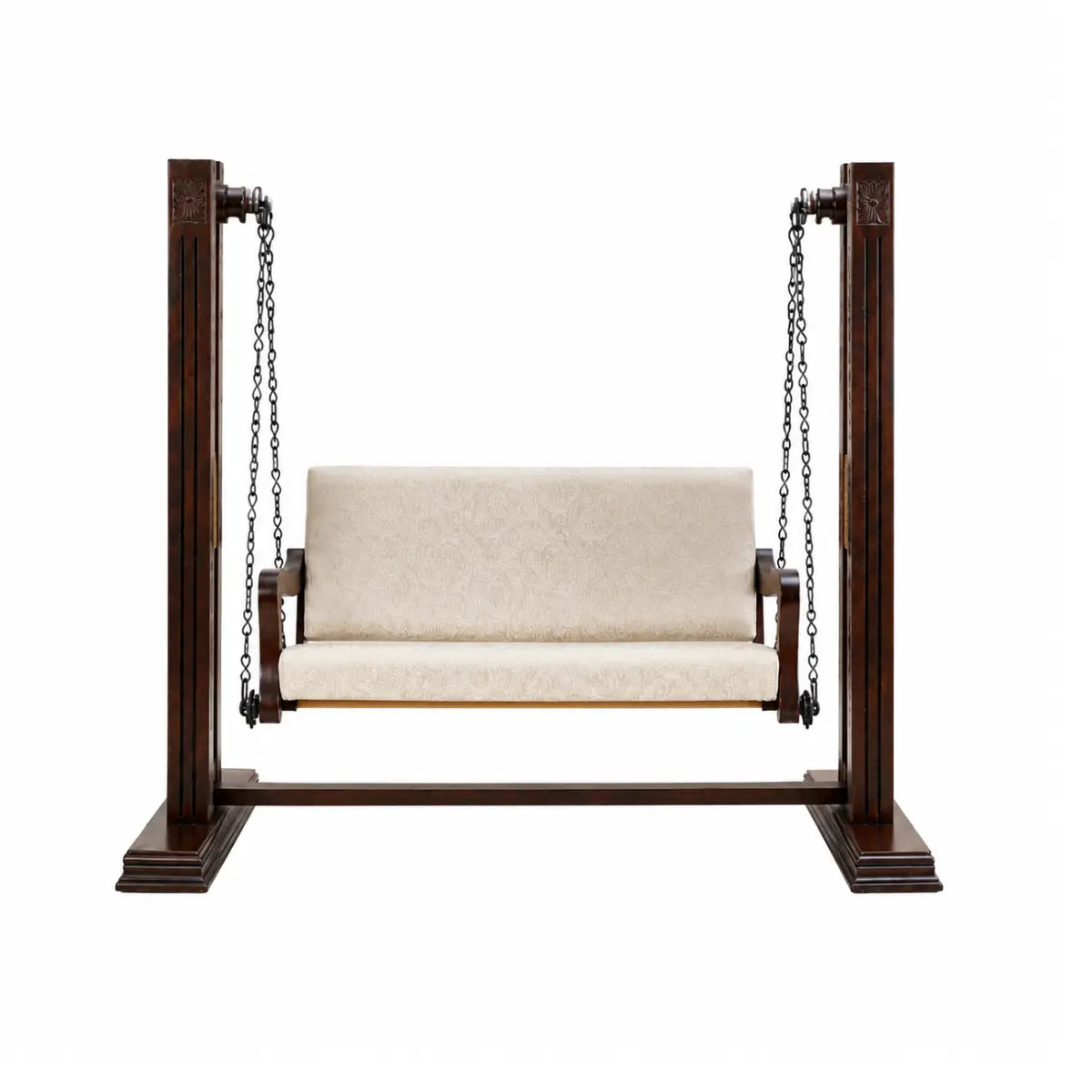 Vayun Sheesham Wood Swing With Cushioned Back and Seat