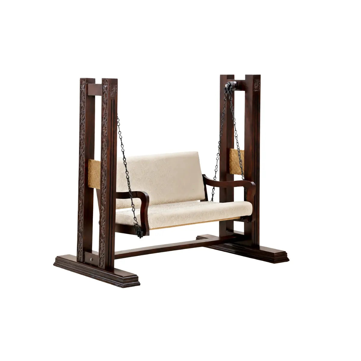 Vayun Sheesham Wood Swing With Cushioned Back and Seat