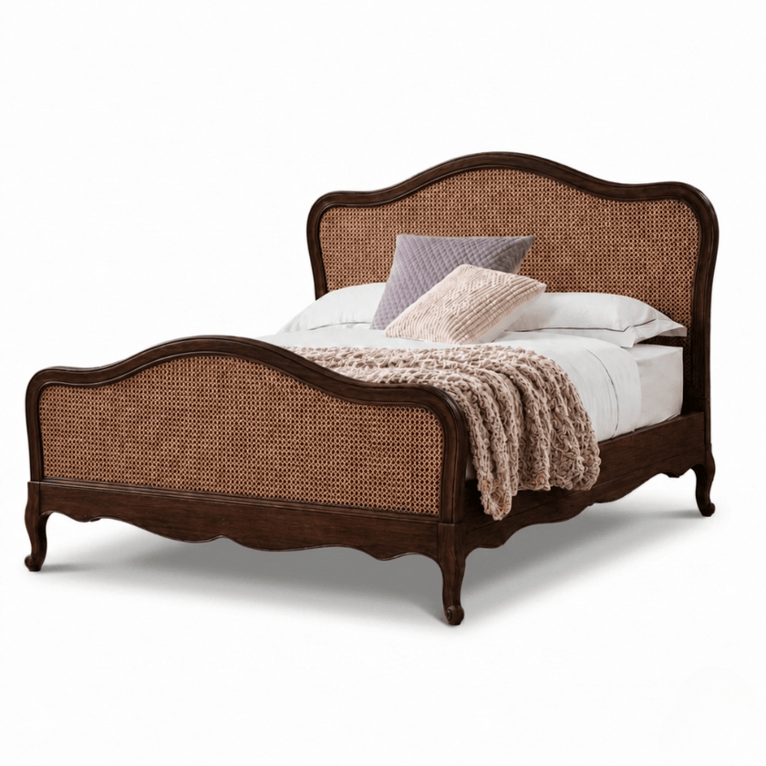 Vimaan Victorian Cane Solid Sheesham Wood Bed