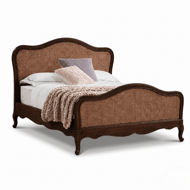 Vimaan Victorian Cane Solid Sheesham Wood Bed