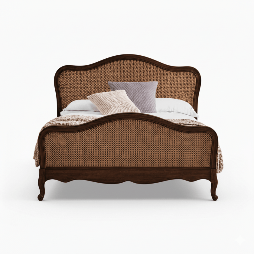 Vimaan Victorian Cane Solid Sheesham Wood Bed