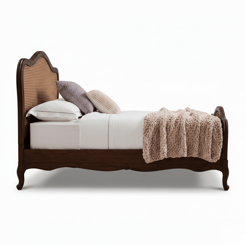 Vimaan Victorian Cane Solid Sheesham Wood Bed
