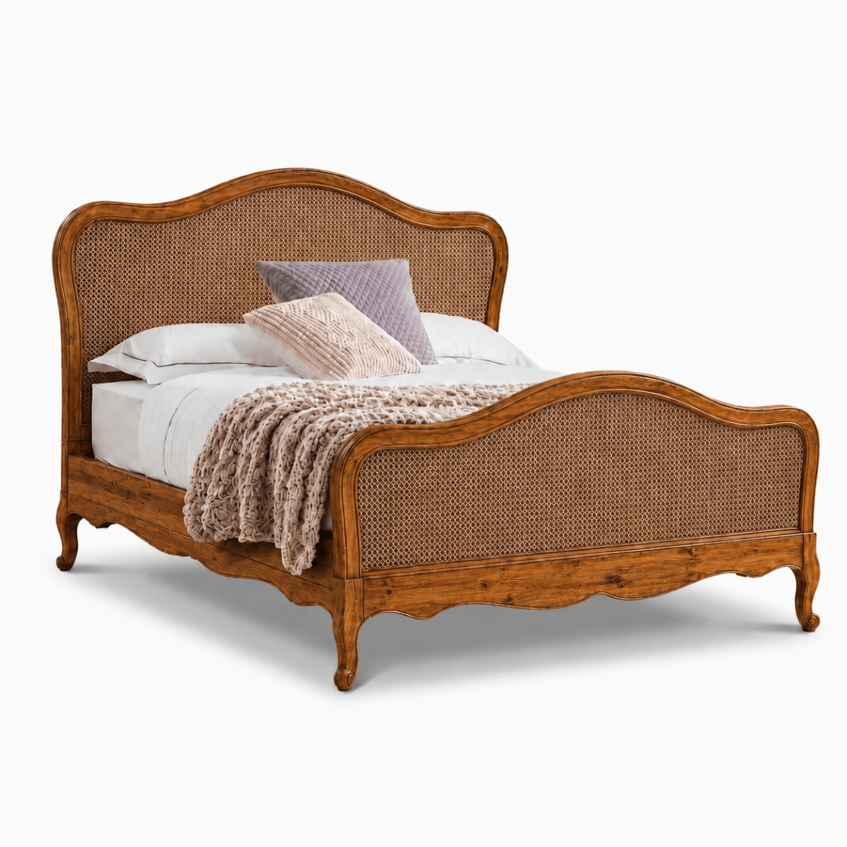Vimaan Victorian Cane Solid Sheesham Wood Bed