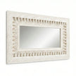 Additional angled view of the Vintage White Wooden Wall Mirror