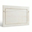 Back view of the Vintage White Wooden Wall Mirror with hand-carved distressed frame
