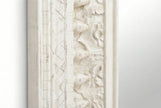 Another Close-up of the sculpted spindle-style accents on the Vintage White Wooden Wall Mirror