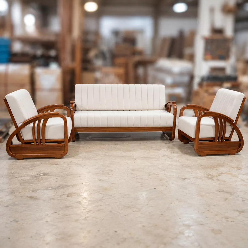Wingman Teak Wood Sofa Set 3+1+1 (5 Seater)