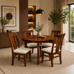 Yeshua Modern Sheesham Wood 4 Seater Round Dining Set
