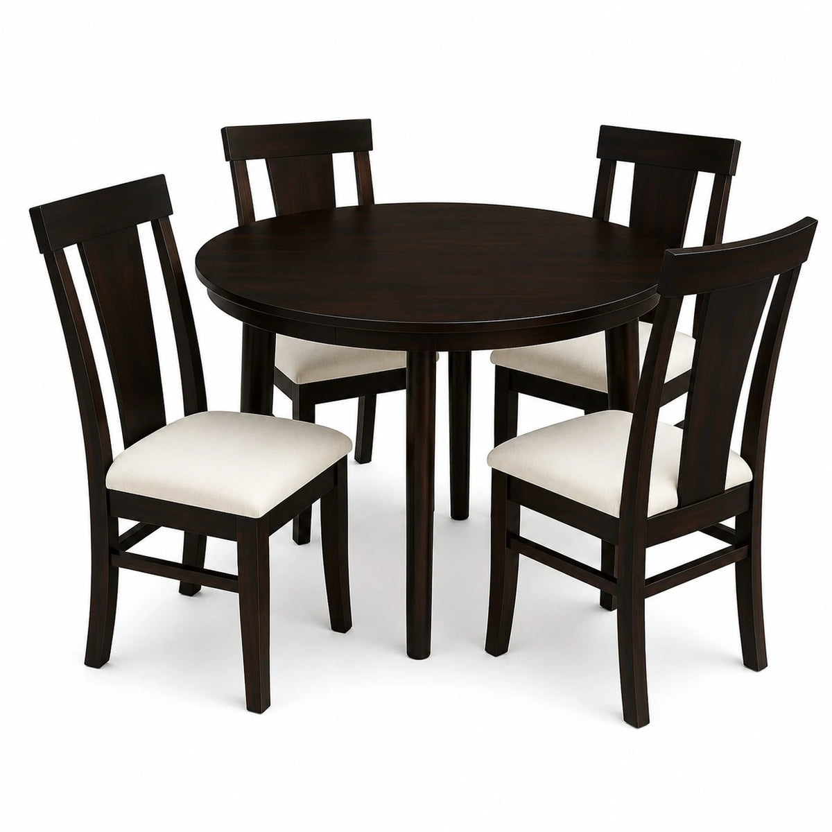 Yeshua Modern Sheesham Wood 4 Seater Round Dining Set